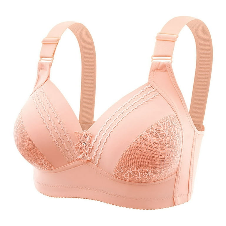  MJUHNHH Push Up Bras for Women, Plus Size Seamless Wire Free  Soft Cup Everyday Bra, Comfortable Sports Seamless Bra (Color : Pink, Size  : 40C) : Clothing, Shoes & Jewelry