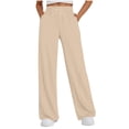 thumbnail image 5 of Neewe Women's Wide Leg Sweatpants Straight Leg Lowrise Sweat Pants Drawstring Elastic Low Waist Pants with Pockets, 5 of 7