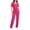 Blue, Light Blue, Mint Green, Wine, Purple, Hot Pink, Gray, Green, Army Green, variant on Women's V-Neck Short Sleeve Scrub Set with Drawstring Waist and Pockets Medical Uniform Top and Straight Leg Pants