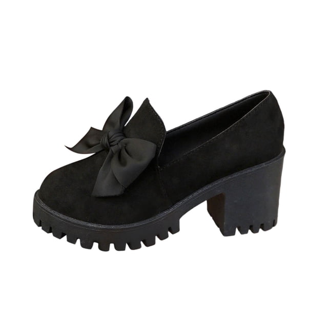 Chaussures d'Été pour Femmes Bout Rond Semelle Épaisse Mocassins Mode Automne Chic pour Femmes