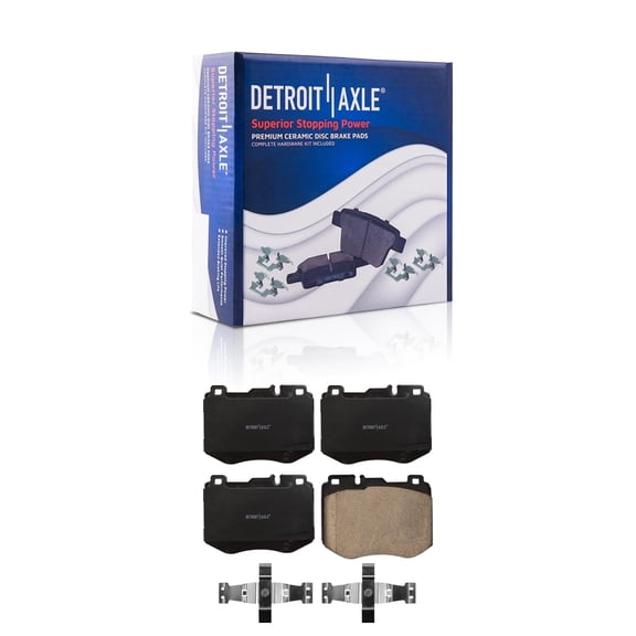 Detroit Axle - Front Brake Pads for Mercedes-Benz C300 C350e C400 E300 E350 GLC300, Ceramic Brake Pads w/ Hardware Replacement