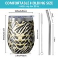 thumbnail image 5 of 12oz Stemless Wine Tumblers Zebra and Leopard Print Pattern Vacuum Insulated Stainless Steel Travel Tumbler Cups Mug with Lid and Straw for Champaign,Cocktail,Beer with Cleaning Brush, 5 of 5