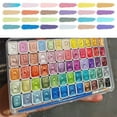 thumbnail image 2 of WUUJIPAI 24 Colors Metallic Watercolor Paint Set - Color Shifting Shimmer Glitter Half Pans with Water Brush Pen, 2 of 7