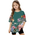 thumbnail image 6 of Virmaxy (5-15 Years) Boys Girls Fashion Casual Shirt Teenagers Solid Color Short Sleeve Round Neck Top Summer Loose Casual Trendy Pullover Shirt Multicolor-24 12 Years, 6 of 8