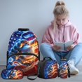 thumbnail image 2 of Jeiento Baseball 4 Piece Girls School Backpack Set with Lunch Box Pencil Case Water Bottle Holder American Flag 17 Inch Large Capacity Schoolbag with Adjustable Padded Straps for Elementary, 2 of 7