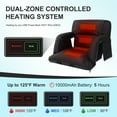 thumbnail image 3 of Slsy Dual-Sided Heated Ion Stadium Seats for Bleachers with Back & Arm Support and Wide Cushion, Extra Portable 6 Reclinng Positions Bleacher Seat for Outdoor Camping Games Sports, 3 of 9