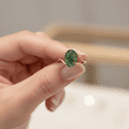 thumbnail image 2 of Half Bezel Moss Agate Engagement Ring, Oval Cut, 925 Sterling Silver Bypass Ring, Anniversary Ring., 2 of 3