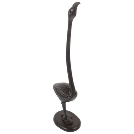 Milisten Flamingo Paper Towel Holder Cast Iron Standing Desk Roll Organizer Black