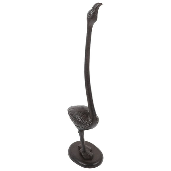 Milisten Flamingo Paper Towel Holder Cast Iron Standing Desk Roll Organizer Black