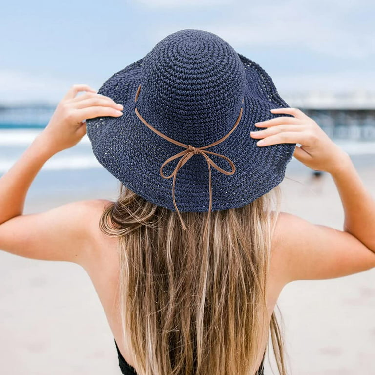 Folding Straw Hat Women'S Summer Outing Holiday Seaside Beach Hat