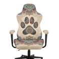 thumbnail image 3 of Whosucclay Boho Mandala Dog Paw Print 4 Pcs Gaming Chair Cover with 2 Pcs Armrest Slipcover, Stretchable Elastic Fit Cat Scratch Proof Gaming Chair Seat Cover Decor for Home, Studio, 3 of 8