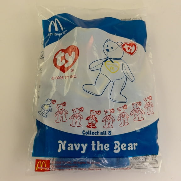 TY McDonald's Teenie Beanie - NAVY the Bear (2006 - Signapore Exclusive)