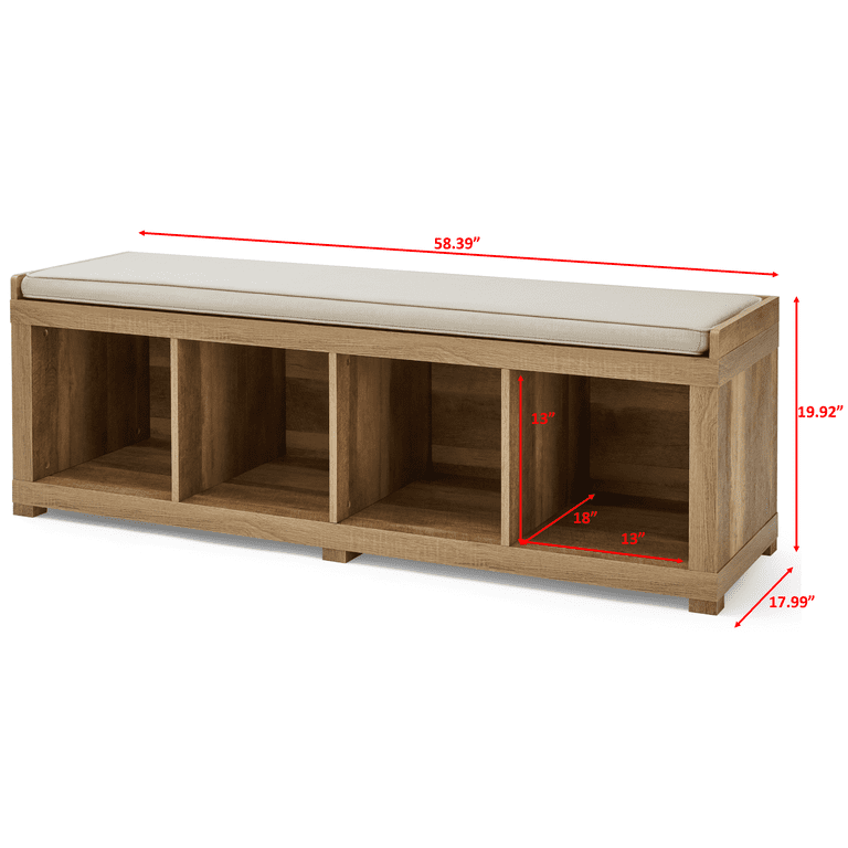 Better Homes Gardens 4 Cube Shoe Storage Bench Weathered