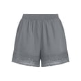 thumbnail image 5 of Alkepwun Womens Athletic Shorts 100% Cotton Solid Plus Size Lace Trim Elastic High Waisted Shorts Summer Casual Loose Vacation Beach Lounge Bohe Shorts, 5 of 8