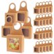 thumbnail image 2 of 25 cajas de papel kraft para botellas de vino, resistentes, plegables, para dulces, decorativas, para vino, cajas de regalo colgantes, juegos de accesorios para vino., 2 of 5