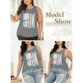thumbnail image 2 of XCHQRTI Women's Plus 4th of July Tank Tops Graphic American Flag Sleeveless Shirts, 2 of 7