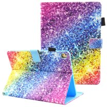 Allytech iPad 10.2 2020/2019 Case 8th/7th Generation, Slim Fit Multi Angle Viewing Stand Folio Flip Smart Shell Auto Sleep Wake Shockproof Cover for Apple iPad 10.2-inch Retina Display, Colorful Sand