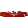 thumbnail image 5 of Red, White and Blue Star Widget Croc Dog Collar White Size 10, 5 of 10