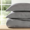 thumbnail image 6 of Noble Linens 3 Piece Cloud Gauze Textured All Season Down-Alternative Comforter Set, Fog, Full/Queen, 6 of 15