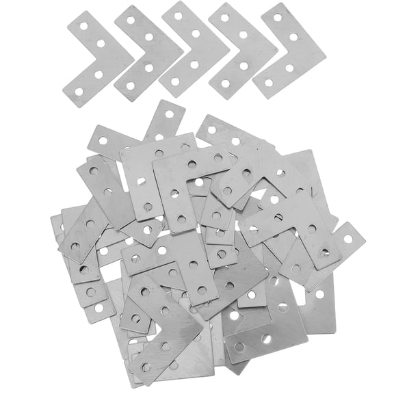 40PCS L Shaped Brackets for Shelves Stainless Steel Corner Braces Angle Brackets for Wood Furniture Right Angle Connector