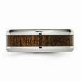 thumbnail image 3 of Stainless Steel Polished Brown Wood Inlay Enameled 8.00mm Ring Size: 11; for Adults and Teens; for Women and Men, 3 of 6