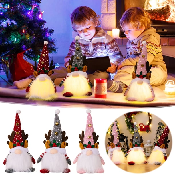 Teissuly Christmas Gnome Doll Ornament, Desktop Gnome Doll LED Christmas Gnome Desk Home Decoration Christmas Faceless Doll Teissuly WER202310164546