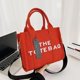 thumbnail image 1 of Solid Color Letters Large Capacity Crossbody Canvas Bag, Simple Ladies Portable Commuter Tote Bag, 1 of 4