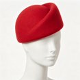 thumbnail image 6 of Hsqqdc Women Wool Pillbox Hat Vintage Fascinator Base Formal Church Wedding Winter Stewardess Cap, 6 of 7