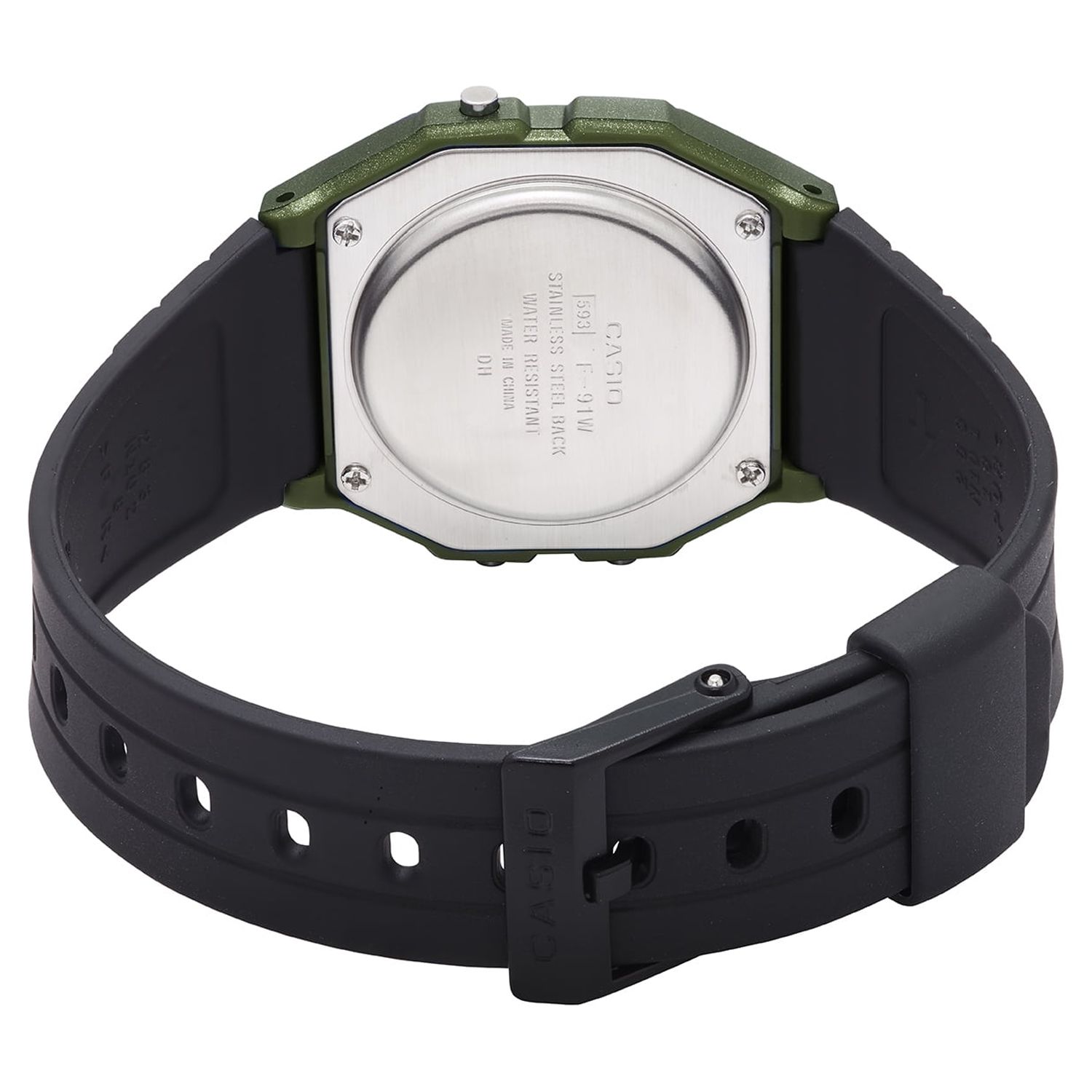 Casio Men's Classic Digital Watch F91WM-3A Black Green photo 2