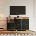 thumbnail image 4 of Dresser with 3 Power Outlets & 2 USB Charging Ports, Wide Dresser 52” for Bedroom with 8 Large Drawers, Chest of Drawers for Bedroom, Living Room, Hallway, Vintage and Black, 4 of 6