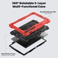 thumbnail image 2 of Case for Samsung Galaxy Tab S10+ Plus 2024/S9 FE+ Plus 12.4 inch with Screen Protector, 360 Degree Rotating Kickstand Hand Strap Shockproof Cover with Shoulder Strap, Red, 2 of 7