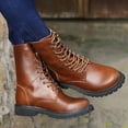 thumbnail image 1 of LSLJS Chaussures en Cuir pour Hommes, Chaussures en Cuir pour Hommes Mode Décontractée Style Britannique Couleur Unie Bout Rond Rétro à Lacets Résistance à l'Abrasion Antidérapantes Chaudes Chevalier Cowboy, 1 of 9