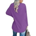 thumbnail image 4 of Womens Casual Sweatshirts Tunic Tops Long Sleeve Shirts Oversized V Neck Sweaters Pullover for Leggings Teen Girls Blouses, 4 of 4