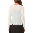 thumbnail image 3 of INSPIRE CHIC Women's Ruffle Long Sleeves Casual Self Tie Bolero Mesh Shrugs XL White, 3 of 6
