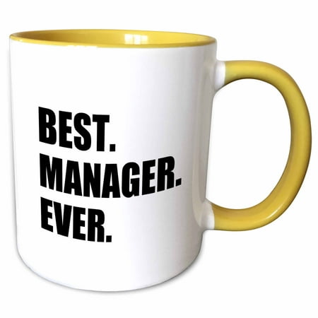 3dRose Best Manager Ever - worlds greatest managerial worker - fun job pride - Two Tone Yellow Mug,