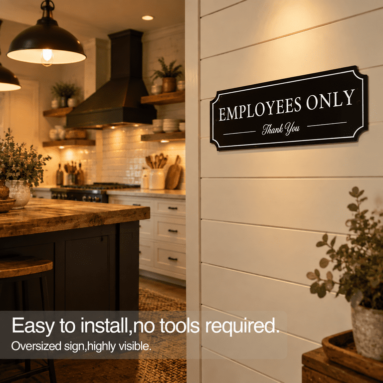 Employees Only Sign 2pack Black/white 9