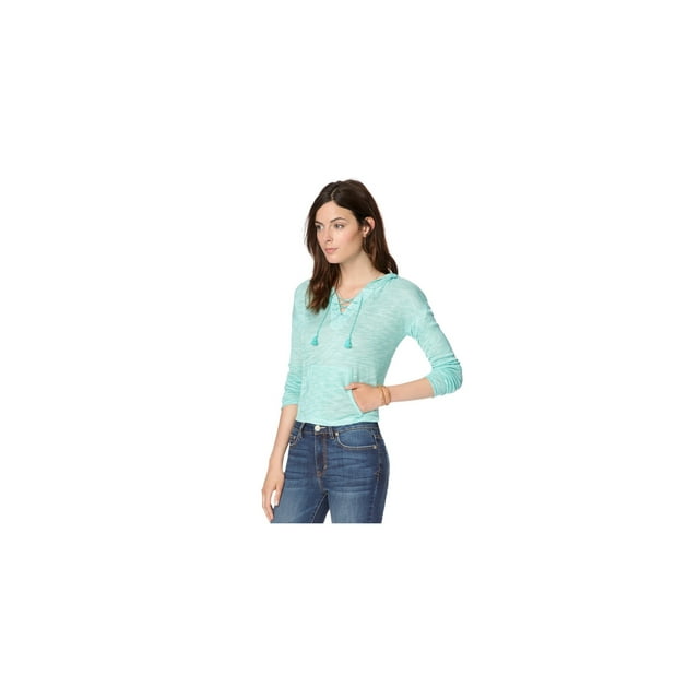 Aeropostale Sweat à Capuche Court pour Femmes, Vert, Juniors, Très Grand