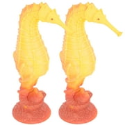 2 Pcs Toys Seahorse Toy Early Education Toy Cognitive Toy Vinyl Seahorse Figurine Child