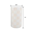 thumbnail image 2 of 8.5" H Beige Checkered Ceramic Vase, 2 of 3