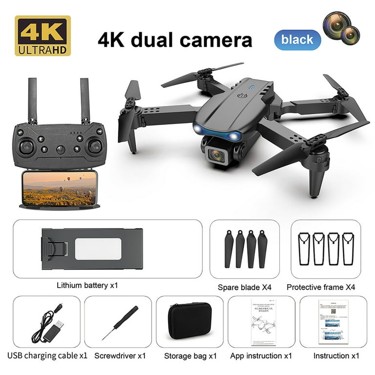 E99 K3 Pro Mini Drone 4K Profesional HD Dual Camera 1080P Obstacle  Avoidance FPV Drones with Single camera 1 battery 