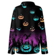 thumbnail image 4 of Women's Halloween Pumpkin Print Button Down Shirt, Long Sleeve Casual Blouse, Festive Holiday Tops for Party and Daily Wear, 4 of 5