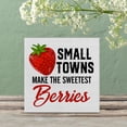 thumbnail image 5 of Zomyto 5x5 IN Farmhouse Rustic Strawberry Wooden Box Sign Art Desk Decor Strawberries Quote, 5 of 6