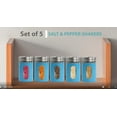 thumbnail image 7 of Servette Home Blue Salt Pepper Shakers Retro Spice Jars Glass - Set of 5, 7 of 7