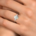thumbnail image 4 of Gem Stone King 14K White Gold Simulated White Opal and White Lab Grown Diamond Engagement Ring for Women | 1.20 Cttw | Oval Cabochon 9X7MM | Gemstone October Birthstone | Size 5, 4 of 6