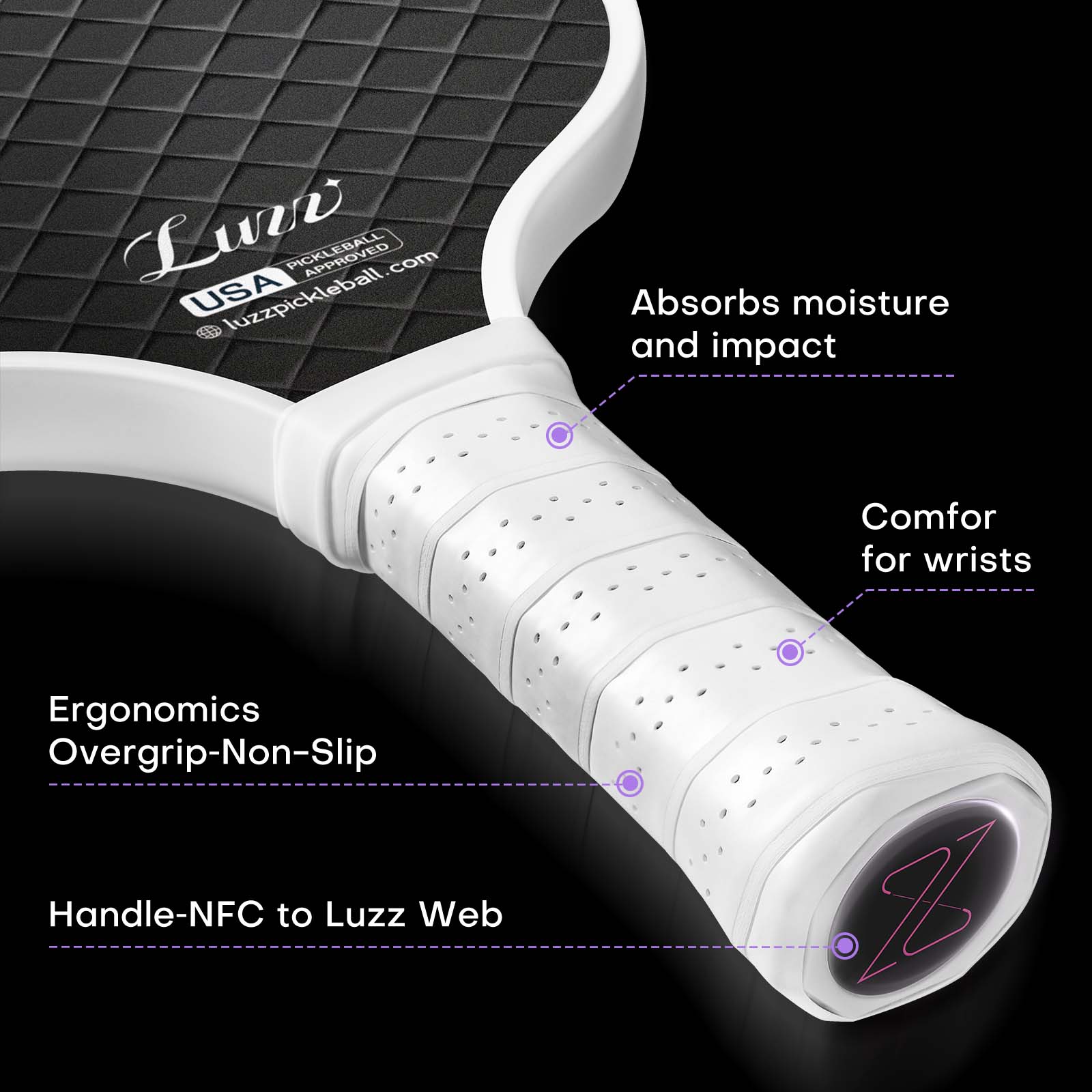 LUZZ Carbon Fiber Pickleball Paddle Set of 2 with 4 Balls and Carry Bag, USAPA Approved, T705 Pickle Ball Rackets for All Skill Level