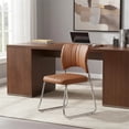 thumbnail image 4 of Set de 2  Sillas Confort Oficina Asiento Ejecutivo Tapizada Pu Café Cuero Sintético CB Design, 4 of 5