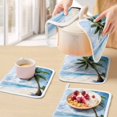thumbnail image 5 of Beach Palm Tree Pot Holders for Kitchen Heatproof Potholder, 2 Pack Ocean Coastal Sky Nature Scenery Hot Pads Multipurpose Oven Pads Cloth Potholders Trivet for Cooking and Baking, 5 of 8