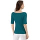 thumbnail image 5 of Camiseta Suave De Media Manga Con Cuello Redondo Entallado Para Mujer Allegra K Azul Verde M, 5 of 6