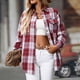 thumbnail image 1 of Neewe Womens Plaid Print Shirt Long Sleeve Collar Button Down Blouses Lightweight Tops for Fall (XS-2XL), 1 of 8