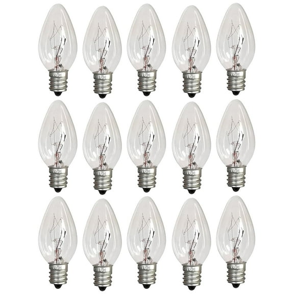 Salt Lamp Bulbs - 15W E12 Base C7 Light Bulbs for Scentsy Wax Warmers & Himalayan Salt Lamps - Warm White Dimmable Replacement Bulbs, 15 Packs